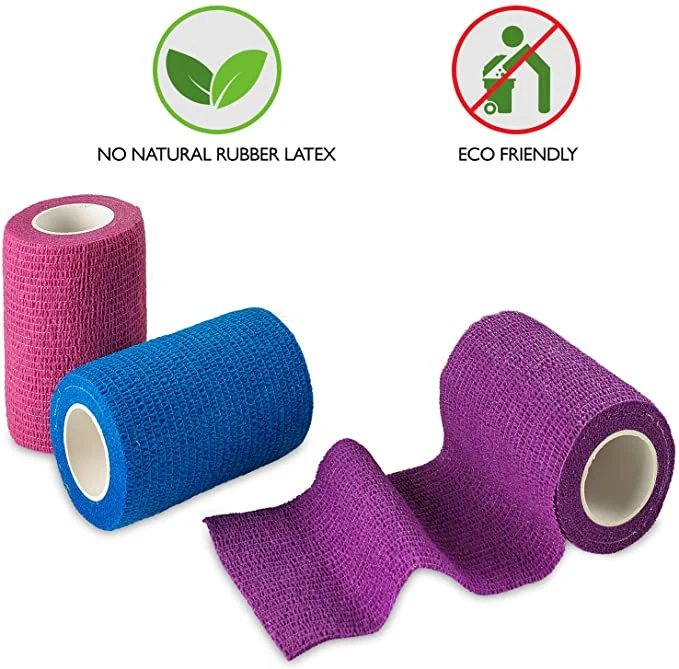 High Quality Colored Self Adhesive Elastic Bandage Waist Trainer Wrap Elastic Custom