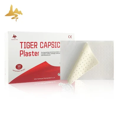 Adesivo médico descartável para viagem, ostealgia, alívio da dor, gesso branco de capsaicina de tigre